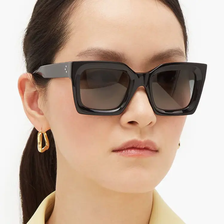 Gafas de sol polarizadas vintage para mujer, lentes de sol polarizadas de gran tamaño de acetato de lujo, a la moda, con logotipo personalizado, 2021