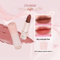 Rouge à lèvres Colorrose Velvet Matte changeant de couleur, longue tenue, anti-transfert, hydratant, effet pâte de haricot, imperméable, authentique, version chinoise standard