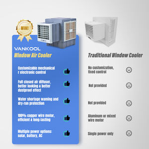 AC DC solaire 12V refroidisseur de marais solaire refroidisseur d'air par évaporation refroidisseur d'eau mural climatiseur mural - Product Image 2