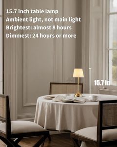 Tragbare Moderne Kabellose LED-Tischlampe mit Stoffschirm, 4000mAh Wiederaufladbarer Akku, Touch-Steuerung, 3-in-1 Farbtemperatur, Dimmbar - Product Image 2