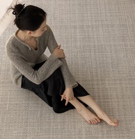Tapis et carpettes de salon en mélange de laine, grand format, gris, doux, épais, durables, tapis d'appoint usagé