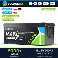 Batterie au lithium LiFePO4 à semi-conducteurs YULONGNE YLQGL12 100A 12.8V 100Ah 1280Wh avec BMS intégré pour utilisation solaire et en camping-car, 8000 cycles, OEM