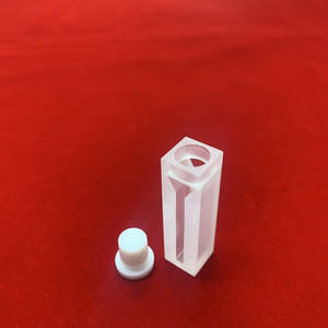 Cuvette aliran kuarsa sel kuarsa mikro 45mm * 12.5mm * 12.5mm harga bagus dengan pasir dinding buram dengan Stopper - Product Image 2