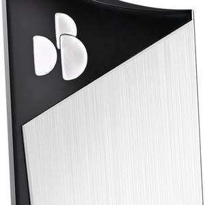 Trophée de récompense en cristal biseauté asymétrique élégant <span class=keywords><strong>APEX</strong></span>, schéma de couleurs noir et argent, trophée commémoratif avec base incurvée - Product Image 6