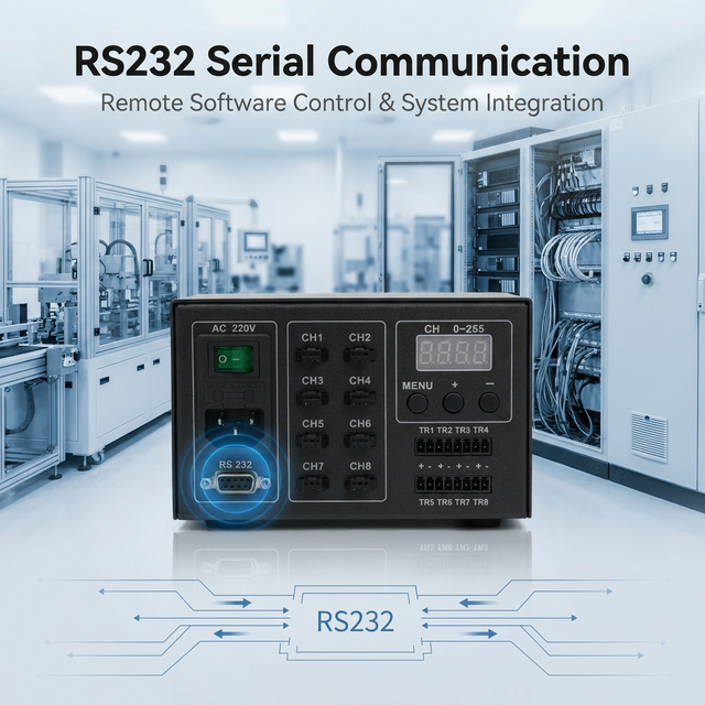 8 Channel Digital LED Dimmer Controller Dynamic Luminance Adjustment for Semiconductor Processing Systems