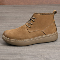 Bottes mi-mollet en daim pour homme, doublure en coton, doublure en polaire, semelle extérieure en caoutchouc, semelle intermédiaire en EVA amortie, toutes saisons, vêtements décontractés d'extérieur