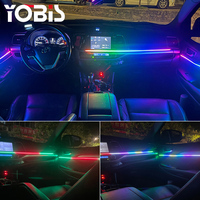 Lumière d'ambiance de voiture Symphony 18 en 1 rvb 64 couleurs décoration intérieure bande lumineuse en acrylique contrôlée par application lampe décorative tableau de bord