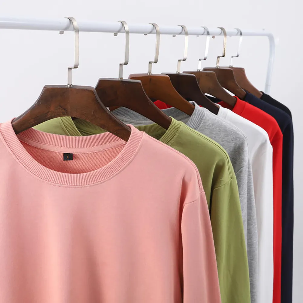 Customized Logo Sweater Round Neck Cotton Printed Pullover Quantity Plus Size Men's Hoodies   Sweatshirts