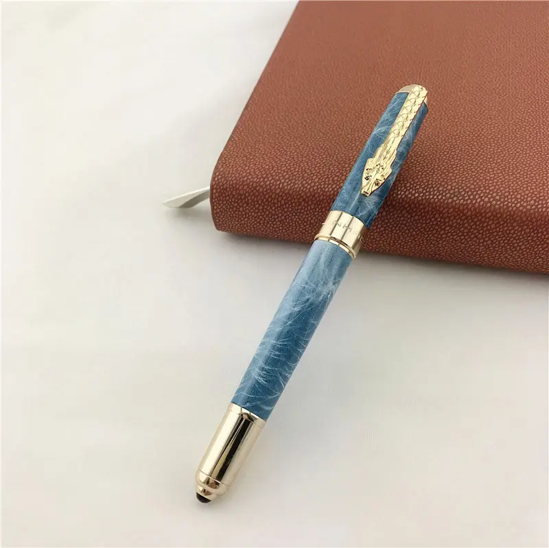 Jinhao kalemler çin ejderha kalem lüks altın silindir tükenmez kalem