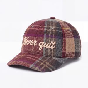 Casquette de baseball ajustable à 6 panneaux en laine tweed avec logo personnalisé T&L et broderie plate - Product Image 1