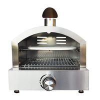Four à pizza au gaz compact en acier inoxydable avec pierre céramique et fonction barbecue, certifié CE, idéal pour le camping en extérieur