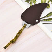 Couteau de poche EDC en acier inoxydable, couteau à lame fixe avec étui en cuir pour le camping en plein air et la survie