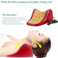 Oreiller de massage magnétique chauffant personnalisé pour la traction cervicale du cou et des épaules pour le soulagement des douleurs cervicales
