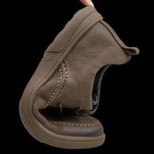 Zapatos de Hombre de Alta Calidad, Zapatos Casuales de Cuero Genuino con Superficie Suave, Suelas Suaves, Resistentes al Desgaste, Inodoros - Product Image 5