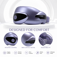 Masque de relaxation oculaire électrique avec brume atomisante, compresse chaude, vibration et musique sans fil, violet, pour la maison, le bureau et les voyages