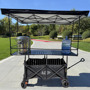 Chariot de marché pliable en métal de grande taille avec logo personnalisé, table 167*60, auvent imperméable, chariot de camping, chariot de jardin, chariot de randonnée - Product Image 5