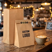 Sac en papier kraft SOS personnalisé et recyclable pour la restauration rapide, les sandwichs, le pain, les desserts, la pâtisserie, les courses