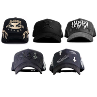 Gorras de béisbol de gamuza personalizadas con forro de satén de 5 paneles al por mayor, modelo A-Frame, G5 Baez Hats B Star, fabricante de gorras personalizadas