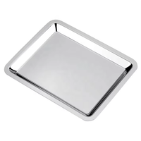Plateau de service en plaqué argent antique avec logo personnalisé Plateau en argent de forme rectangulaire décoratif pour récompenses et cadeaux
