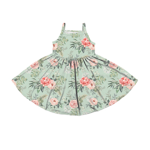 ชุดเดรสเด็กผู้หญิงแบบใหม่ BQ-526-XXM พิมพ์ลายตามสั่ง สำหรับฤดูร้อน สายคล้องคอ ไร้แขน สไตล์ลำลอง น่ารัก กระโปรงบานใหญ่ - Product Image 2