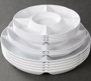 HCMA 5-Fach Unterteiltes 100% A5 Unzerbrechliches Melamin-Plastik Snack-Tablett, Nuss-Servierschalen, Flaches Serviertablett-Set - Product Image 3