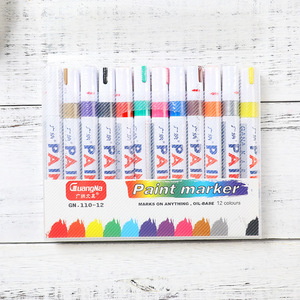Paint <strong>Marker</strong> Pens Album Graffiti Pen Car Tyre Paint <strong>Marker</strong> Hot Selling 12 Colors <strong>Permanent</strong> <strong>Black</strong> School Paper - Product Image 3