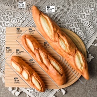 Modèle de pain de simulation en plastique PU, plusieurs tailles, pour photographie, comprenant baguette française, pâtisserie, toast, bagels et chocolat, pour fête