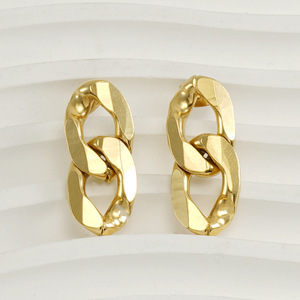 Zogxin Gold Geometric Hoop Earrings 18K Electroplated Titanium Steel Fashion Statement Jewelry For Women - Product Image 2