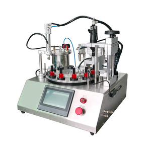 Machine semi-automatique électrique de remplissage et de bouchage de petites bouteilles pour flacons cosmétiques, emballages plastique/verre, avec pompe intégrée - Product Image 1