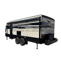 Caravane tout-terrain personnalisée pour voyages d'aventure en plein air, cuisine, salle de bain, toilettes, double essieux - Véhicule de camping et d'expédition