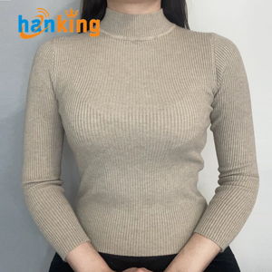 Maglione Termico a Collo Alto da <span class=keywords><strong>Donna</strong></span>, Maglia Casual Calda Foderata in Pile a Maniche Lunghe, Maglione Mock Pullover per Primavera e Autunno - Product Image 5