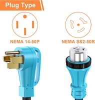 Önceden delinmiş 50 Amp jeneratör giriş kutusu ile kordon NEMA 14-50P SS2-50R jeneratör kablosu su geçirmez Combo kiti Listed listelenen