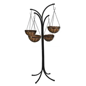 Outdoor Indoor Metal with Coconut Coir Liners plant basket tree Metal plant stand for home garden decoration