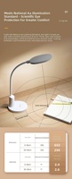 Lampe de bureau LED GUANYA à commande tactile 5V, double température de couleur (5000K/clair du jour 3000K/blanc chaud), CRI 95 élevé, ABS durable, DC