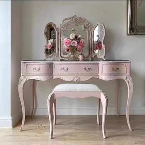 <span class=keywords><strong>Mesa</strong></span> de tocador multifuncional estilo princesa vintage europea para dormitorio, estilo celebridad de internet - Product Image 1