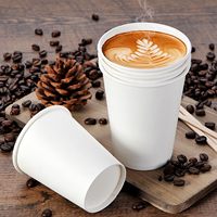 Gobelet en papier jetable simple double couche avec logo imprimé tasse à thé au lait épaissi personnalisée vente en gros gobelet en papier publicitaire pour café cola