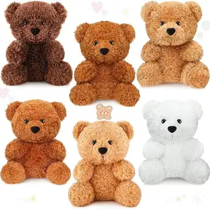 6 parça ayı doldurulmuş hayvanlar 8 inç peluş ayılar oyuncaklar yumuşak ayı bebek toplu düğün hediyesi için