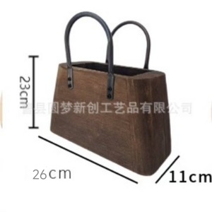 Cross-border wooden planter <b>basket</b>, home use, simple retro <b>flower</b> planting <b>basket</b>, creative wooden planter <b>basket</b> - Product Image 4