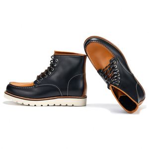 2024 High-Quality Men's Leather Boots - Goodyear Crafted Waterproof Ankle Boots - Casual Lace-Up Winter Boots - Product Image 1
