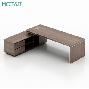 Classic Modern Executive Manager CEO Office Furniture <b>Set</b> Luxury Ergonomic L-Shape Workstation <b>Desk</b> Extendable Metal Design Home - Product Image 3