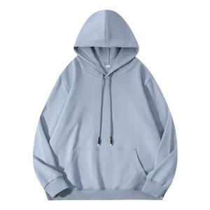 Customized 230g Oversize Round Neck Hoodie with Drop Shoulder 100% Cotton Long Sleeve Unisex Loose Casual <b>Washed</b> - Product Image 1