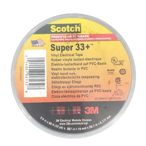 Super 33 + 3/4 "x66FT Vinil PVC isolamento elétrico fita retardadora de fogo