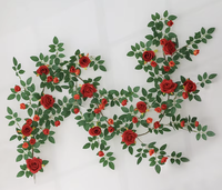 Rose artificielle suspendue de haute qualité, 1,9 m, en soie, faite à la main, douce, moderne, longue durée, fleurs roses, rouges et blanches pour la maison