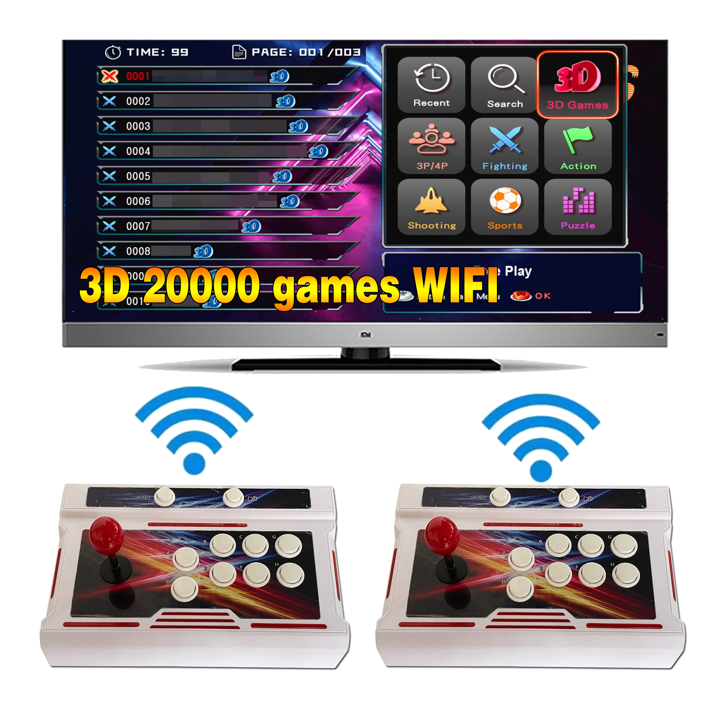 Wholesale 3D Arcade Game Box 58S 20000 Games & Wifi Controller