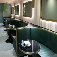 HUALIN Cabine de canapé en bois massif de style moderne pour restaurant sur le thème des cafés des hôtels et des restaurants Table et chaises