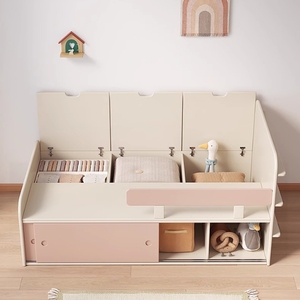 Cama para niños estilo crema, cama para dormitorio <span class=keywords><strong>de</strong></span> niñas, cama individual, cama <span class=keywords><strong>de</strong></span> barandilla para adolescentes, cama <span class=keywords><strong>de</strong></span> media altura, cama <span class=keywords><strong>de</strong></span> tamaño pequeño - Product Image 5