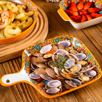Ensemble de bols et d'assiettes en céramique bohème, jetables, pour la maison, pour le riz, les nouilles, la soupe, avec poignée, double oreille, collection de bols de haute valeur