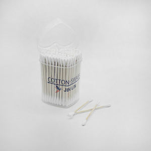 100 pièces de cotons-tiges en bois naturel, double tête ronde, avec couvercle à clapet en forme de cœur, écologiques, sans peluches et hygiéniques - Product Image 5