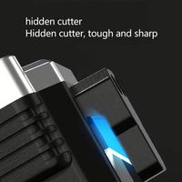 Martillo de Escape Multifuncional Portátil para Auto, Rompeventanas, Linterna de Trabajo LED Recargable por USB, Linterna Táctica Impermeable