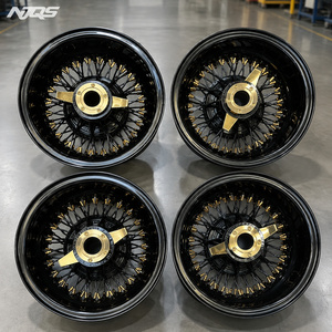 NJQS Rad 13x7 Stahl Geschmiedet Drahtsilber-Finish Neu 4 Stück Hohe Tragfähigkeit Luxus Maßgefertigt - Product Image 4